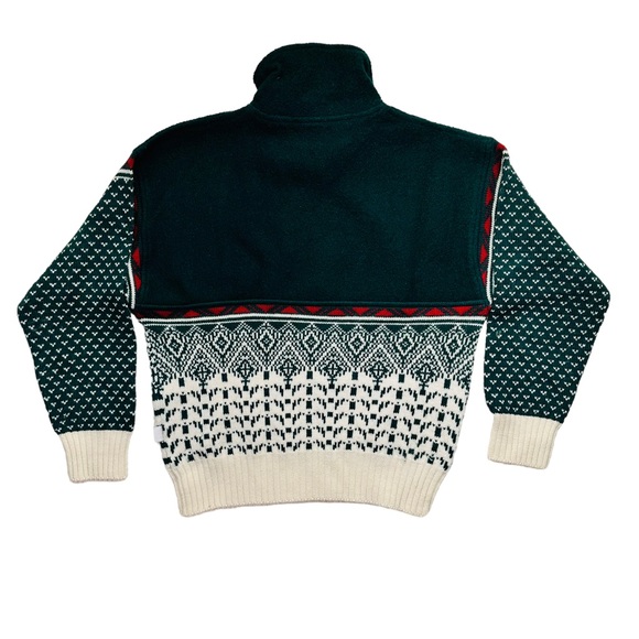 VTG EIR Nordic Snowflake Boiled Wool 1/4 Zip Sweater - Picture 9 of 9